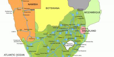 Mapa Lesotho eta hegoafrikan
