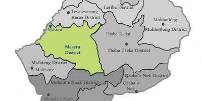 Mapa Lesotho erakutsiz auzoetan
