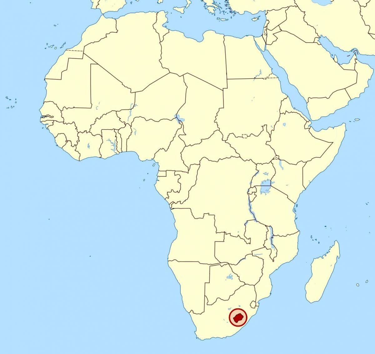 mapa Lesotho mapan afrika