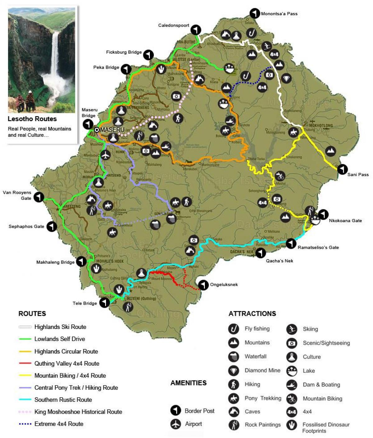 mapa Lesotho turismo